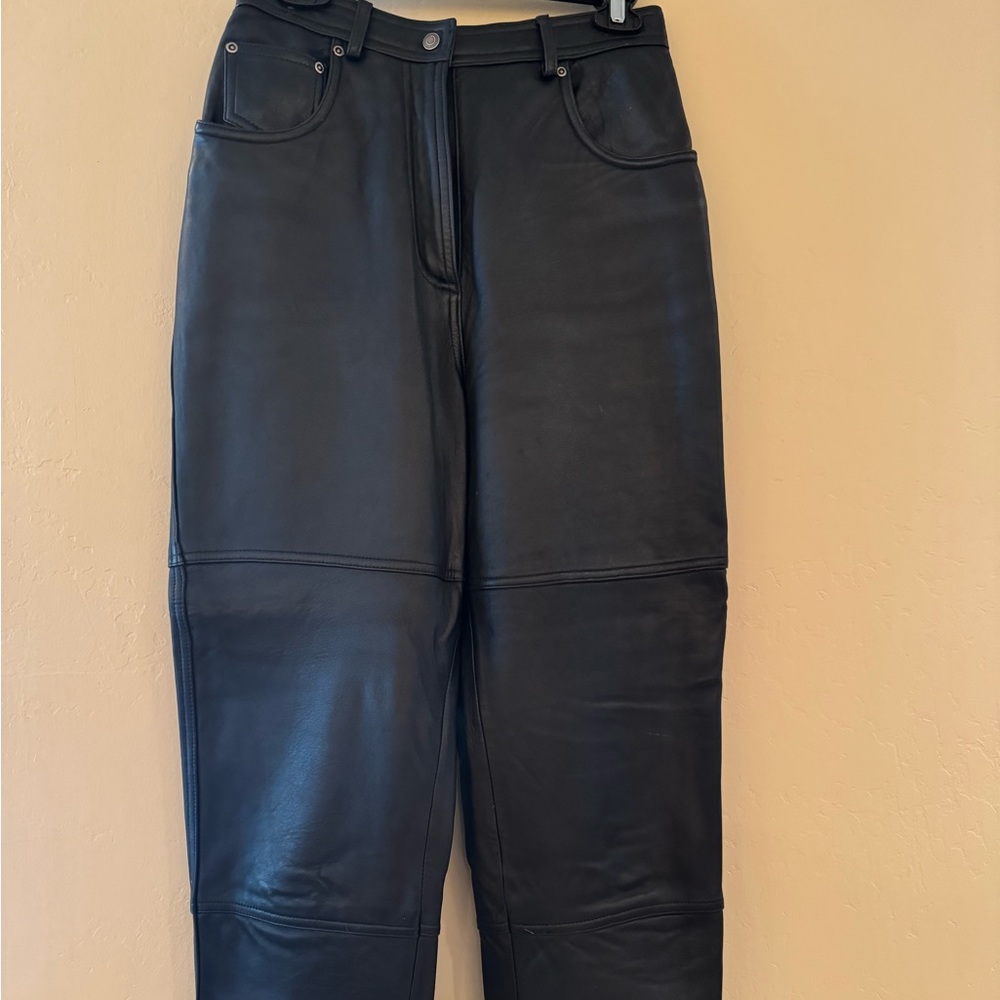 Black leather pants